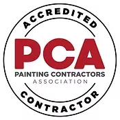 A circular logo with the text "ACCREDITED PCA PAINTING CONTRACTORS ASSOCIATION CONTRACTOR